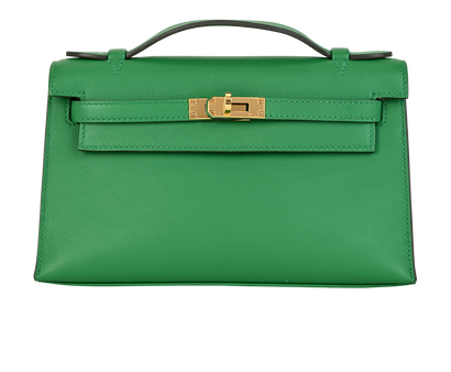 Kelly Pochette In Swift Vert Vertigo, &pound;12,000, Green, Leather, Front view